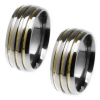 Alliance anatomical 8mm stainless steel with three gold fillets