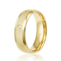 Crust Alliance Gold Plate 6mm knurled with Zirconia Stone