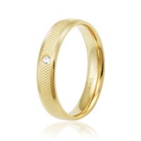 Gold-plated 4 mm knurled alliance with 2 mm zirconia stone