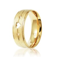 Alliance Pastry Reta Gold 7mm with Hollow Heart and Zirconia Stone 1.5mm