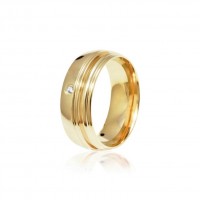 Alliance Pastry the Anatomic Gold 7mm with Side Friso and Stone Zirconia