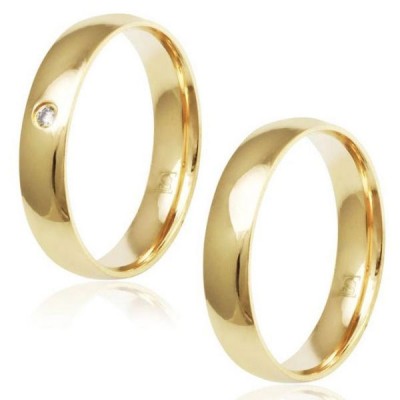 Alianças de casamento Ouro 18k Paris com pedra 4mm (Par) - Joias, Anel,  Brincos, Pingente, Colares