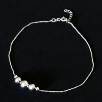 Silver Anklet 925 Venetian Balls 25cm