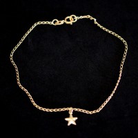 Gold Plated Semi Jewel Anklet with Star Pendant