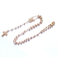 Choker Necklace Rosary Semi Jewel Gold Plated 45cm