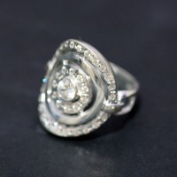 Anillo de Plata 925 2 Aros Zirconia y 1 Aro plano