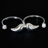 Anillo de Plata 925 Ponche Bigote Ajustable Ingls