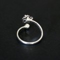 Anillo de Plata 925 Flor Falange ajustable