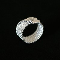 925 Silver Ring with Twisted Wire and Butterfly