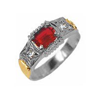 Anillo de Graduacin todos en Plata Paladio y Smbolos Oro 18K 0750