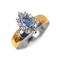 Graduation Ring all in Palladium Silver and Symbols 18k Gold 0750