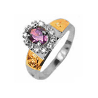 Graduation Ring all in Palladium Silver and Symbols 18k Gold 0750