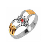 Graduation Ring all in Palladium Silver and Symbols 18k Gold 0750