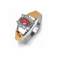 Graduation Ring all in Palladium Silver and Symbols 18k Gold 0750