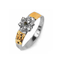 Graduation Ring all in Palladium Silver and Symbols 18k Gold 0750