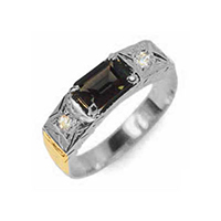 Graduation Ring all in Palladium Silver and Symbols 18k Gold 0750