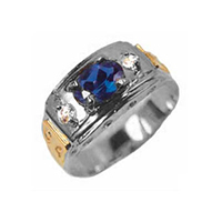 Graduation Ring all in Palladium Silver and Symbols 18k Gold 0750