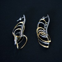 Brinco de Aço com Dourado Argola Brinco de Aço com Dourado Argola