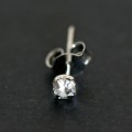 Mini Steel Earring with Stone Zircon