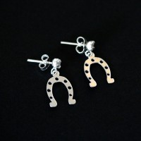 Pendientes de plata 925 en herradura con zirconia