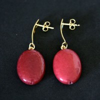 Semi Earring Jewelry Gold Plated Quartz Stone with Strawberry