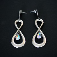 Infinity Steel Earring with Crystal Stone