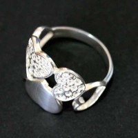925 Silver Ring with 6 Hearts of Zirconia