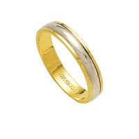 Alianza de oro y oro blanco 18k 750 Ancho 4.10 mm Altura 1.50mm