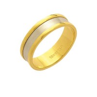 AlianadeOuro18k750com2FiletesemOuroBrancoe1FileteemOuroVermelhoLargura6.00mmAltura1.20mm
