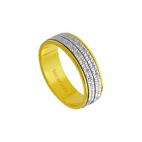 Aliana Giratria de Ouro e Ouro Branco 18k 750 Largura 6.00mm Altura 1.05mm