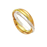 Aliana Entrelaada de Ouro, Ouro Vermelho e Ouro Branco 18k 750 Largura 2.30mm Altura 0.70mm