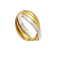 Aliana Entrelaada de Ouro, Ouro Vermelho e Ouro Branco 18k 750 Largura 2.80mm Altura 0.80mm