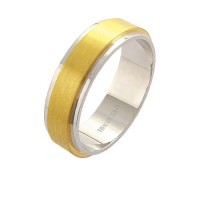 Aliana de Ouro e Ouro Branco 18k 750 Largura 6.00mm Altura 1.50mm