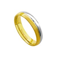 Aliana Anatmica de Ouro e Ouro Branco 18k 750 Largura 4.50mm Altura 1.60mm