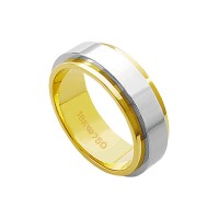 Aliana de Ouro e Ouro Branco 18k 750 Largura 7.00mm Altura 2.20mm