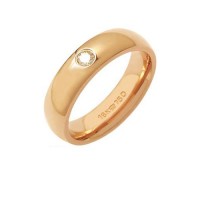 Aliana Anatmica de Ouro Vermelho 18k 750 com 1 Brilhante de 11.00 Pontos Largura 5.40mm Altura 2.20mm