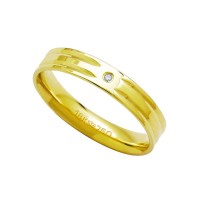 Alliance Anatomic 18k Gold 750 with a brilliant 1.00 Points Width 4.00mm Height 1.30mm