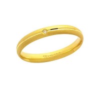 Alianza Anatmico Oro 18k 750 con un brillante 1.00 puntos Ancho 3.00mm Altura 1.30mm