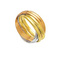 Interlaced Alliance Gold, Red and Gold 18k White Gold 750 Width 2.30mm Height 0.70mm