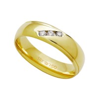 AlianaAnatmicadeOuro18k750com3Brilhantesde3.50PontosLargura5.50mmAltura1.70mm