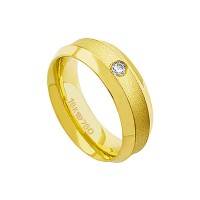 Aliana Anatmica de Ouro 18k 750 com 1 Brilhante de 11.00 Pontos Largura 7.30mm Altura 2.50mm