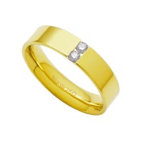 Alliance Anatomic 18k Gold 750 with 2 Brilliant 6.00 Points Width 5.00mm Height 1.80mm