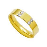 Alliance Anatomic 18k Gold 750 with 4 brilliant of 6.00 Points Width 5.00mm Height 1.80mm