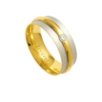 AlianaAnatmicadeOuroeOuroBranco18k750com1Brilhantede11.00PontosLargura7.00mmAltura2.20mm
