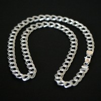 Chain / Necklace Silver Double Link 60 cm / link 0.9cm