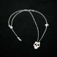 Gargantilla de plata 925 Skull and Stars 45cm