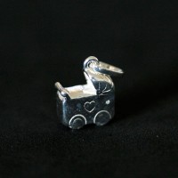 PingentedePrata925MiniCarrinhodeBeb