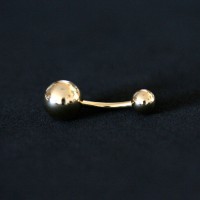 Piercing Banhado a Ouro 18k Banana Umbigo Grande sem Pedra 1,6mm x 10mm