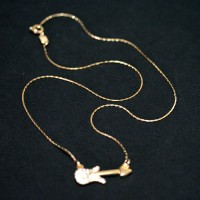 Necklace Gold Plated Jewelry Semi Guitar Pop with Zirconia stones 45cm