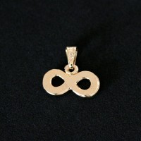 Pingente Semi Jia Folheado a Ouro Infinito com Pedras de Zircnia